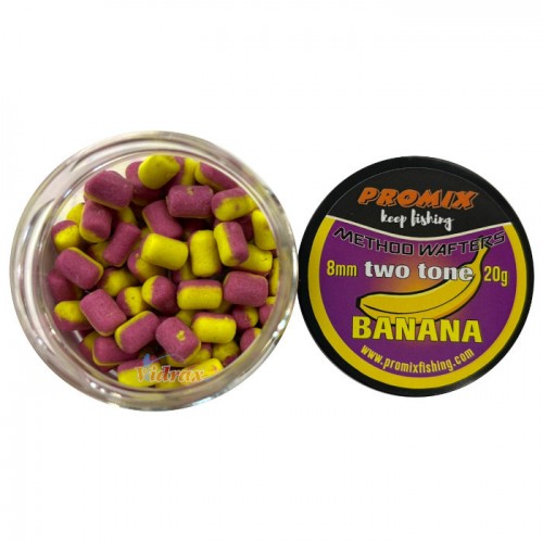 Дъмбели Method Wafters 8 мм 20 гр Two Tone Banana (банан) - Promix Дъмбели Method Wafters 8 мм 20 гр Two Tone Banana (банан) - Promix