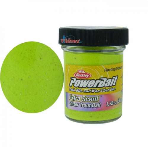 Паста PowerBait® Natural Glitter Trout Dough - Chartreuse Cheese 1633588 - Berkley