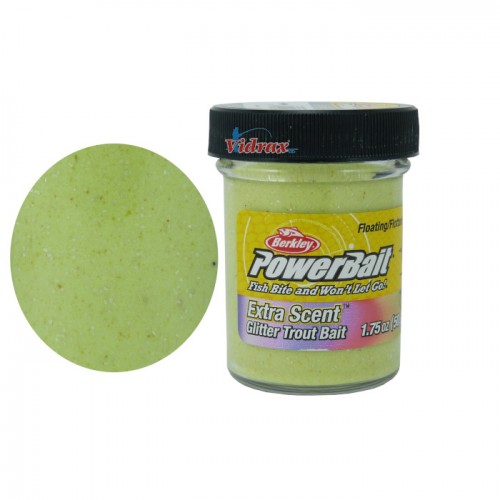 Паста PowerBait® Natural Glitter Trout Dough - Light Green Cheese 1633591 - Berkley