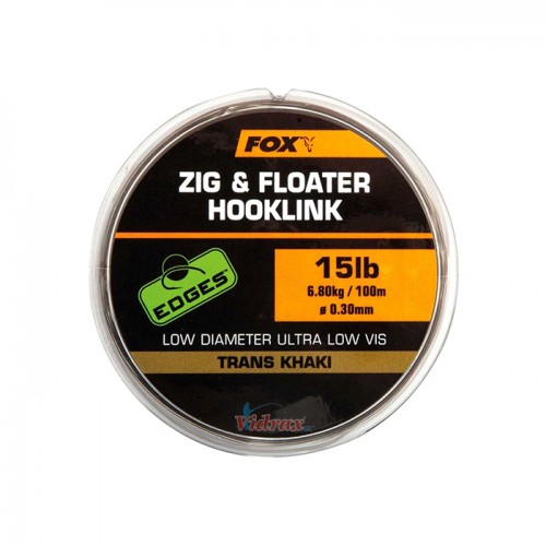Влакно Zig & Floater Hooklink 15 lb 100 м Trans Khaki CML170 - Fox