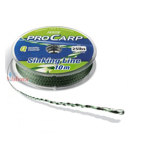 Плетено влакно Pro Carp Sinking Line 20lbs 10 м - Зелено/Черно